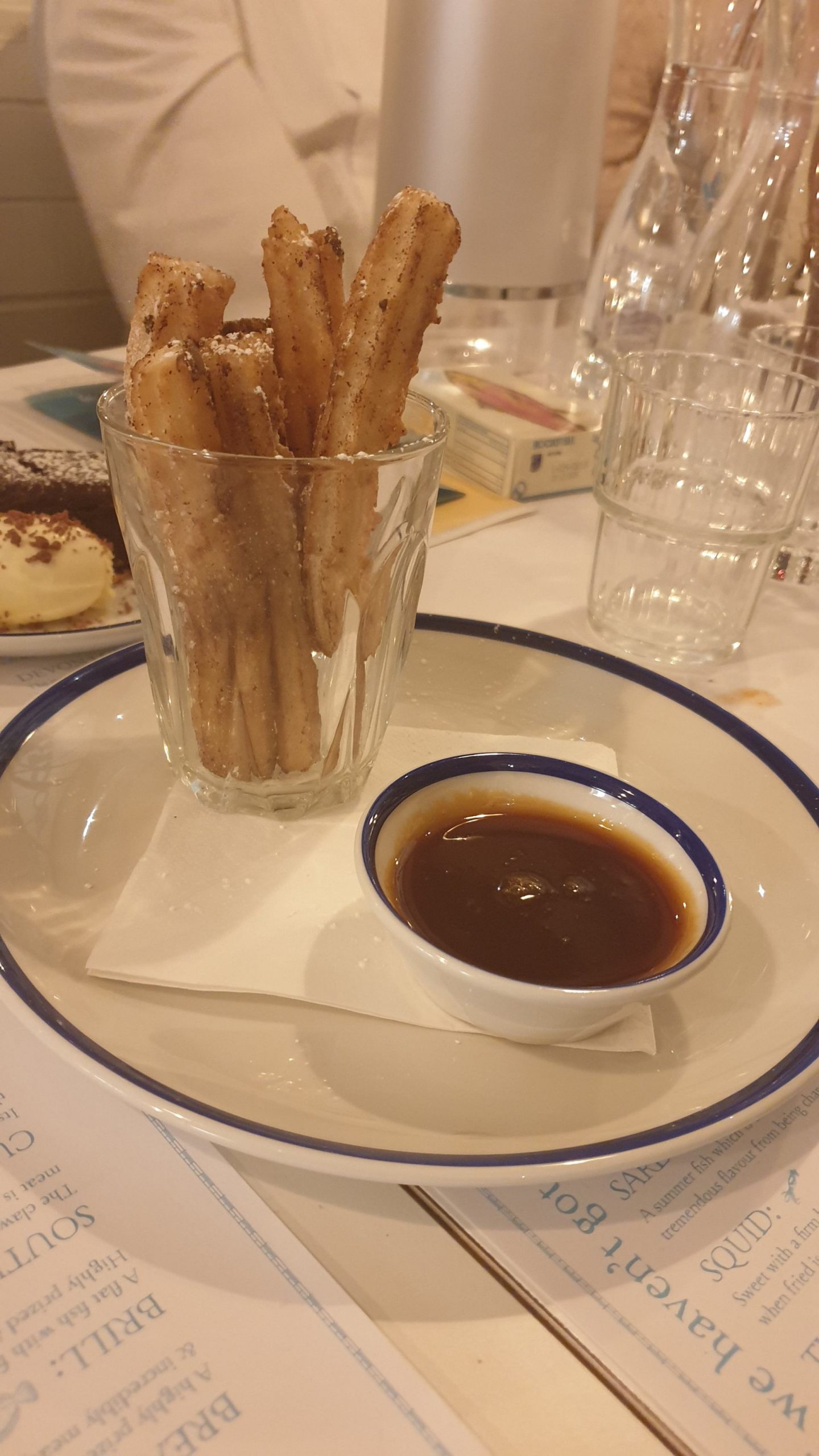 Gluten free Churros and salted caramel dip
